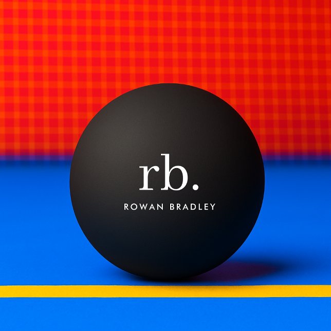 Monogram Classic Elegant Minimal Black Ping Pong Ball (Creator Uploaded)