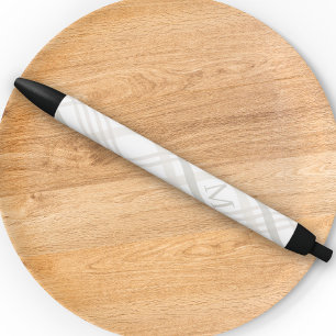 Monogram Classic Elegant Minimal Initial Plaid Black Ink Pen