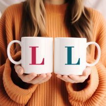 Monogram Classic Elegant Minimal Two-Tone Coffee