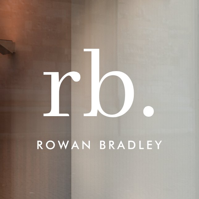 Monogram Classic Elegant Modern Minimal Nameplate Window Cling (Creator Uploaded)