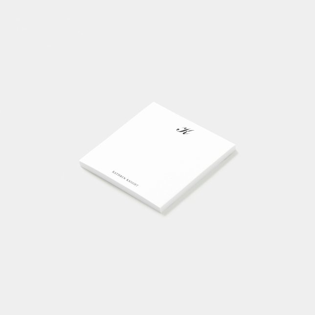 Monogram Classic Elegant Post-it Notes (Angled)