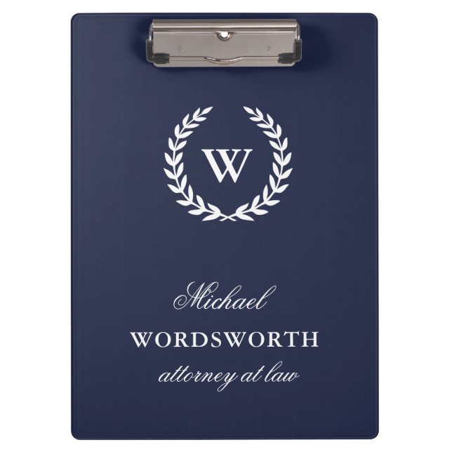 Monogram Classic Elegant Professional Clipboard (Front)