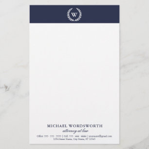Monogram Classic Elegant Professional Stationery