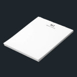 Monogram Classic Initials Name Note Pad<br><div class="desc">Send a meaningful impression with a two-letter monogram note pad. Includes personalised name. Text and back ground colour can be changed. Perfect for sending a professional or personal hello.</div>