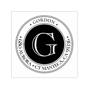 Monogram Classic Return Address rubber Self-inki Self-inking Stamp