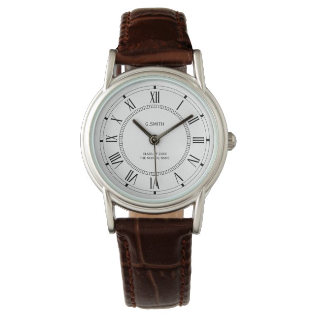 Monogram. Classic Roman. Commemorative Graduation Watch (Front)