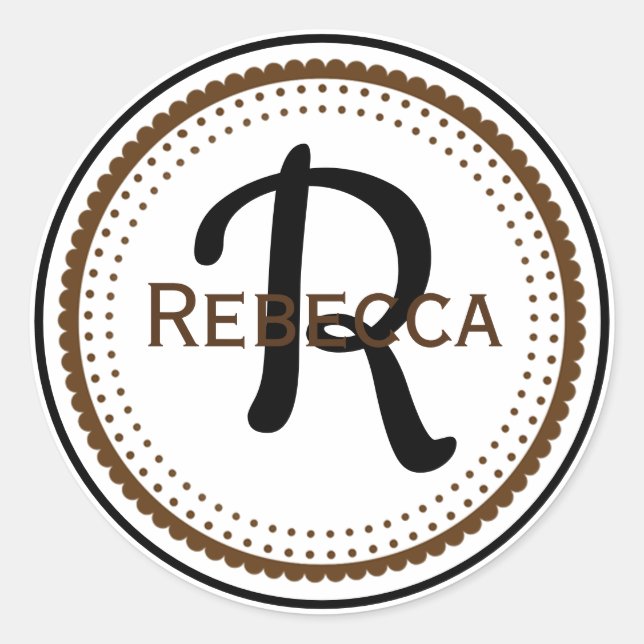 Monogram Classic Round Sticker (Front)
