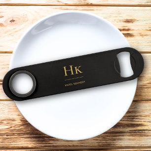 Monogram Classic Simple Modern Black Gold