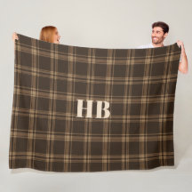 Monogram Classic Vintage Dark Brown & Beige Plaid