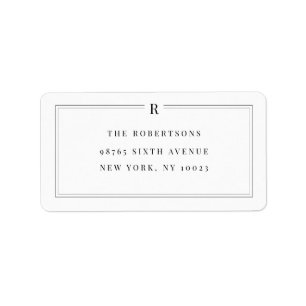 Monogram Classic Wedding Return Address Label