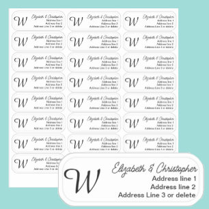Monogram Clear Return Address Custom Transparent 