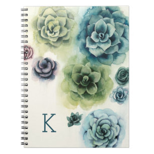 Monogram Cluster of Succulents Notebook