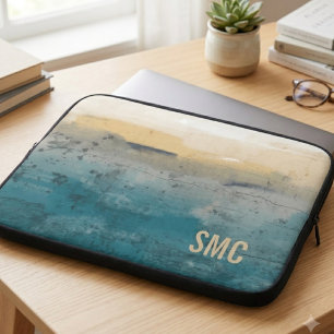 Monogram Coastal Abstract Laptop Sleeve