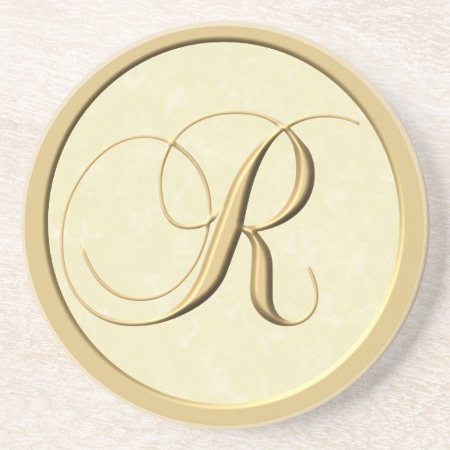 Monogram coasters - letter R (Front)