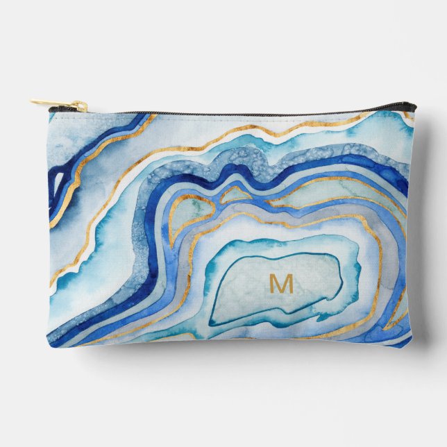 Monogram | Cobalt Agate II Accessory Pouch (Front)
