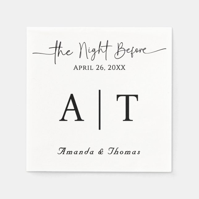 Monogram Cocktail Paper Napkin (Front)