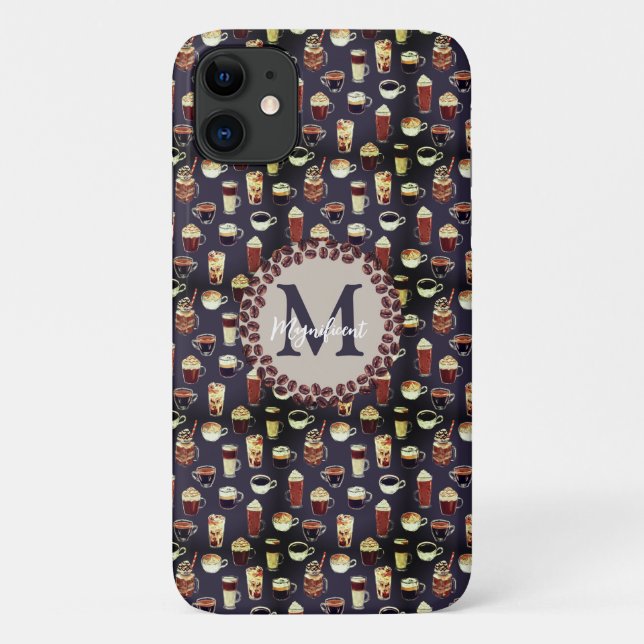 Monogram Coffee Lover Case-Mate iPhone Case (Back)