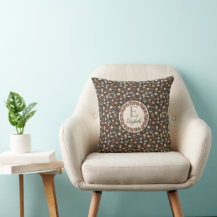 Monogram Coffee Lover Fall Cushion