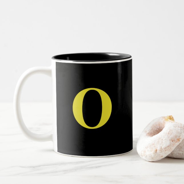 Monogram Coffee Mug-O Two-Tone Coffee Mug (With Donut)