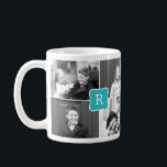 Monogram Collage Custom Photo Mug -  Turquoise<br><div class="desc">Personalise this mug with your text and photo(s) to create a one-of-a-kind gift! Available in more colours.</div>