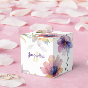 Monogram Colorful Wild Flower Illustrated Favour Box