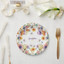 Monogram Colorful Wild Flower Illustrated