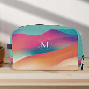 Monogram Colourful Abstract Gradients Modern  Dopp Kit
