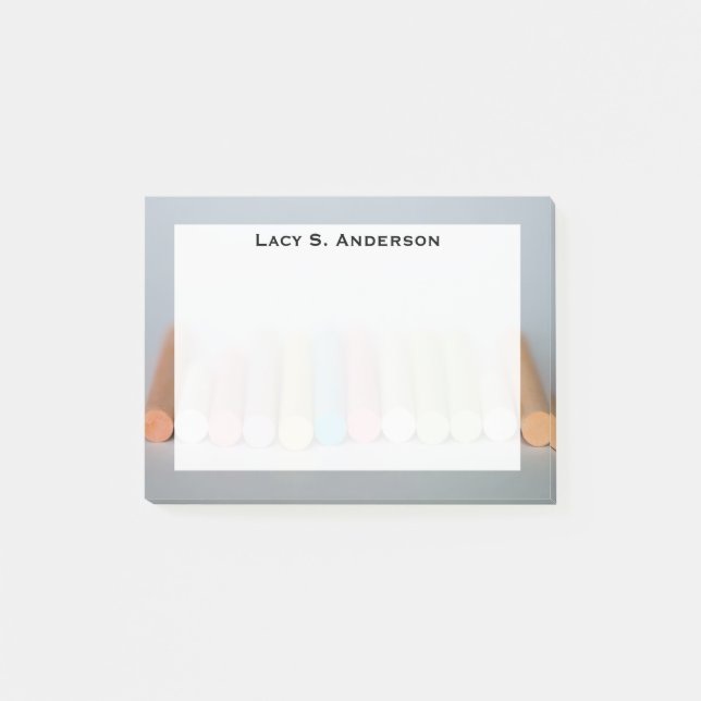 Monogram Colourful Artist Chalk Post-it Notes (Front)