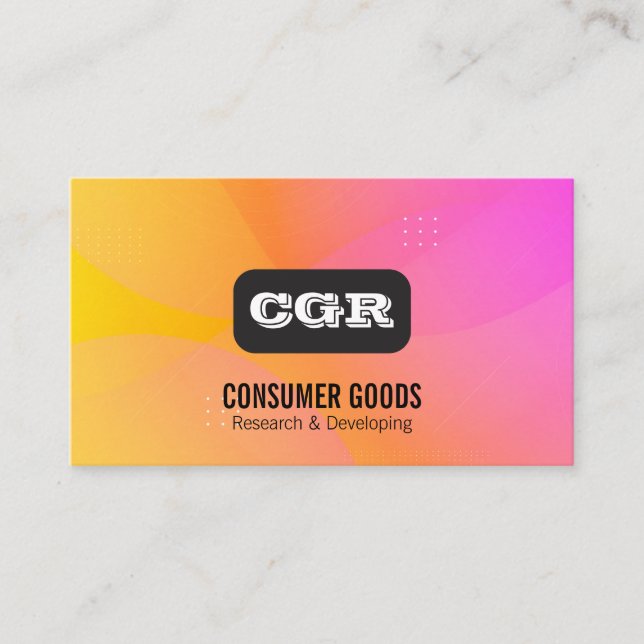Monogram | Colourful Background  Business Card (Front)