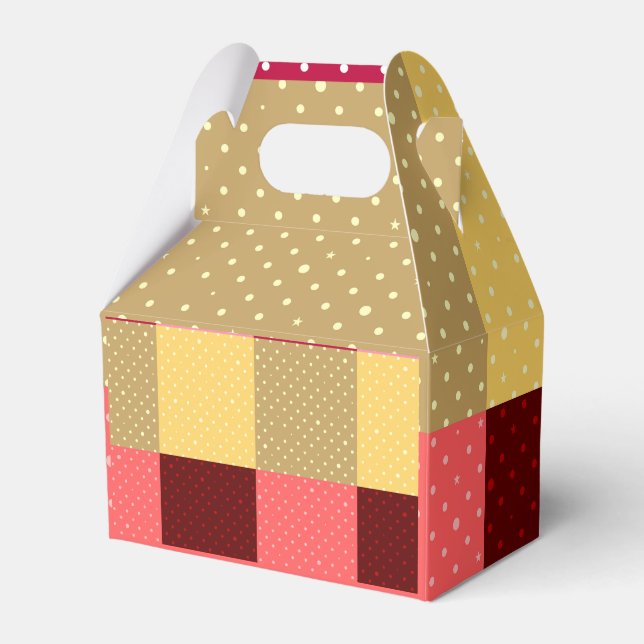 Monogram Colourful Dots Stylish Favour Box (Front Side)
