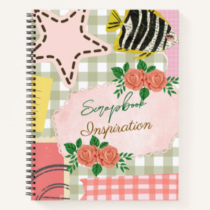 Monogram colourful girly scrapbook inspiration Pin Notebook