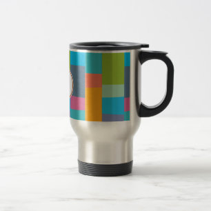 monogram & colourful patterned travel mug