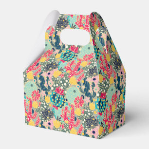 Monogram Colourful Polka Dot Cactus Pattern Favour Box