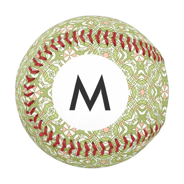 Monogram Colourful retro pattern background 2 Baseball (Front Left)