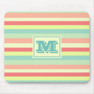 Monogram Colourful Summer Stripes Mouse Mat