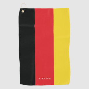 Monogram. Colours of Germany Flag. Golf Towel