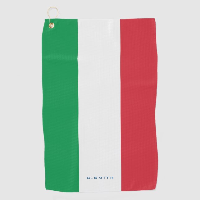 Monogram. Colours of Italy Flag. Golf Towel (Front)