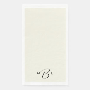 Monogram Combo Font Cream Wedding Napkins