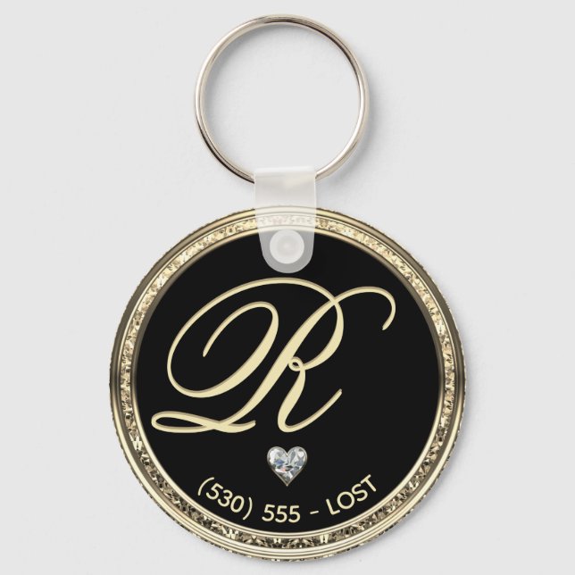 Monogram / Contact Infor Keychain (Front)