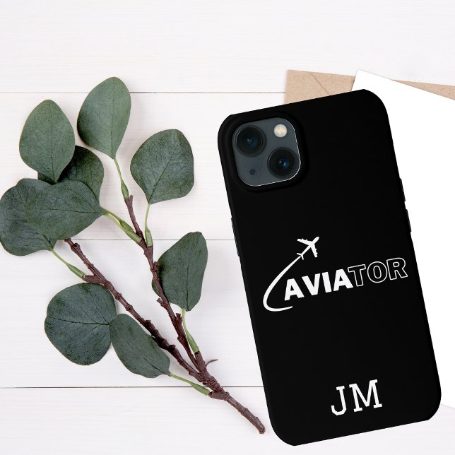Monogram,cool Aviator Aircraft Flying, Minimalist  iPhone Case (Creator Uploaded)