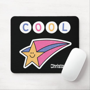Monogram cool cartoon Black Star Kids Mouse Mat