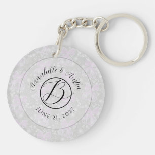 Monogram Coquette Pink sheer bows- Brides  Key Ring