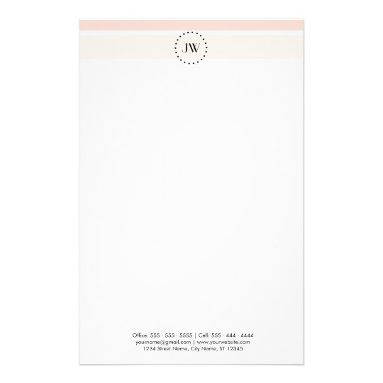 Monogram Coral Elegant Professional Stationery