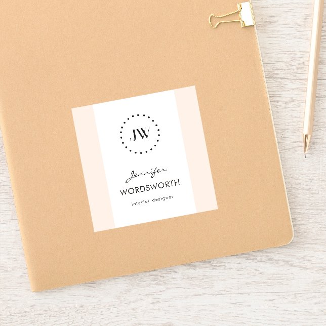 Monogram Coral Pastel Minimalist Professional (Notebook)