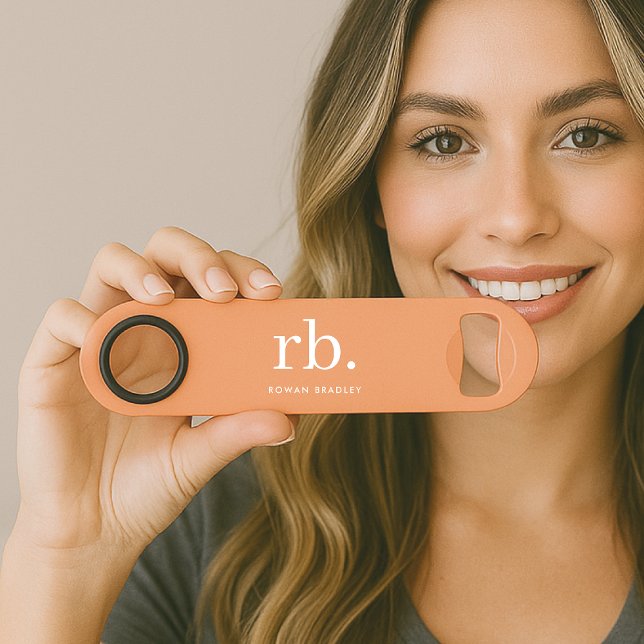 Monogram Coral Peach Elegant Feminine Minimalist (Creator Uploaded)