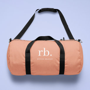 Monogram Coral Peach Elegant Feminine Minimalist Duffle Bag