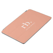 Monogram Coral Peach Elegant Feminine Minimalist iPad Air Cover (Side)
