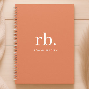 Monogram Coral Peach Elegant Feminine Minimalist Planner