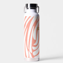 Monogram Coral Pink Striped Zebra Pattern Trendy