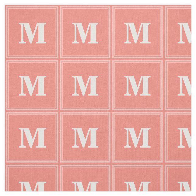 Monogram coral stripes fabric (Swatch)